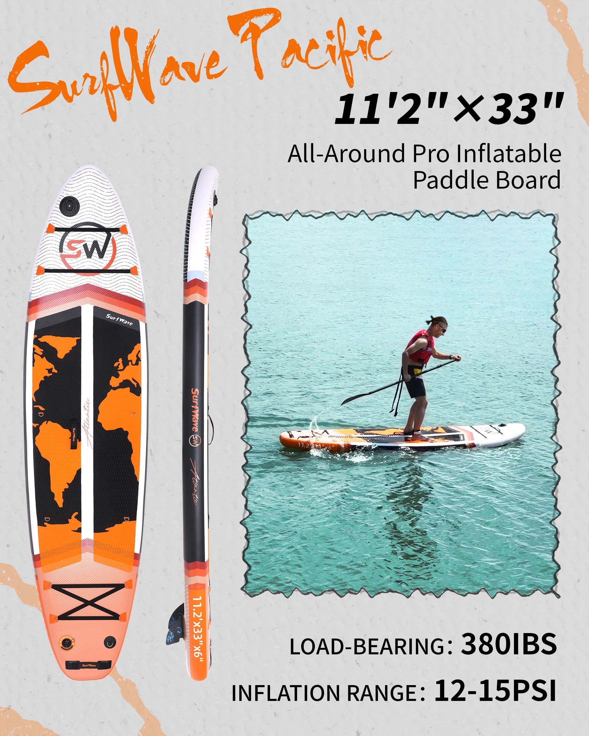 Pro Inflatable SUP Board 11ft All Around Military Grade