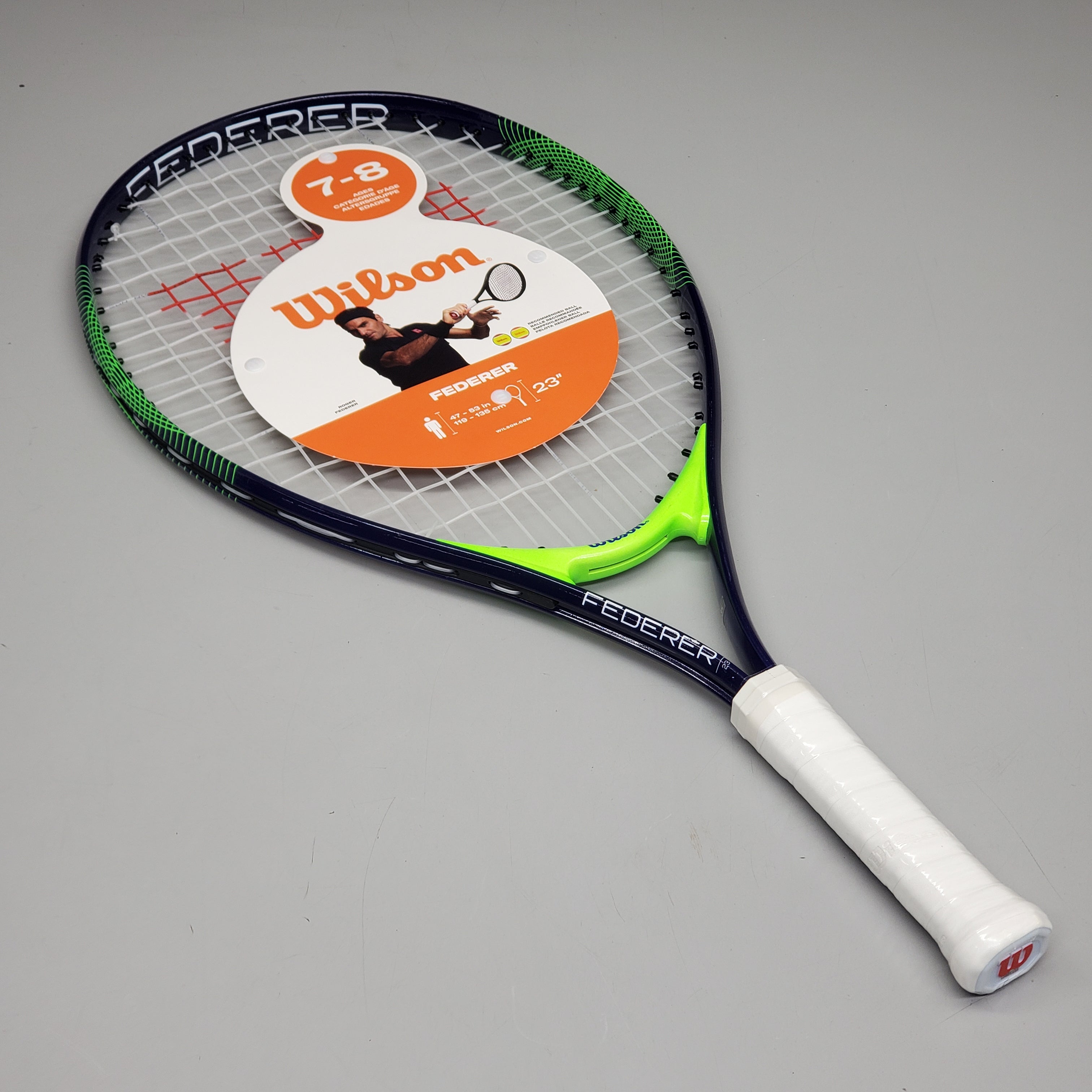 Junior Tennis Racquet Ages 7-8 23" Grip 3-5/8" Green/Blue WR029320U