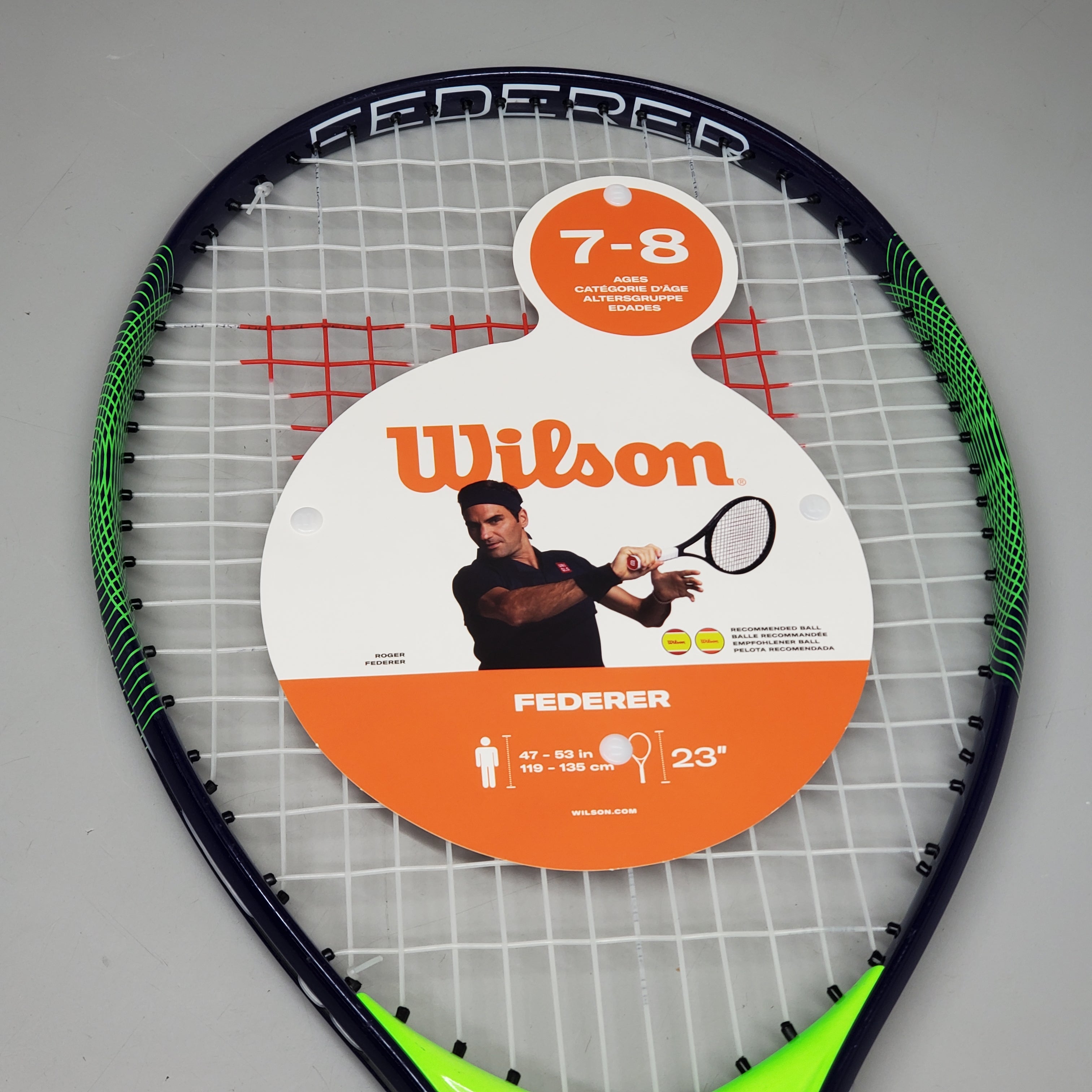 Junior Tennis Racquet Ages 7-8 23" Grip 3-5/8" Green/Blue WR029320U