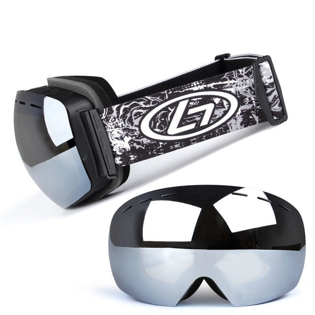 Double Layer Ski Goggles UV Anti Fog Snowboard Eyewear
