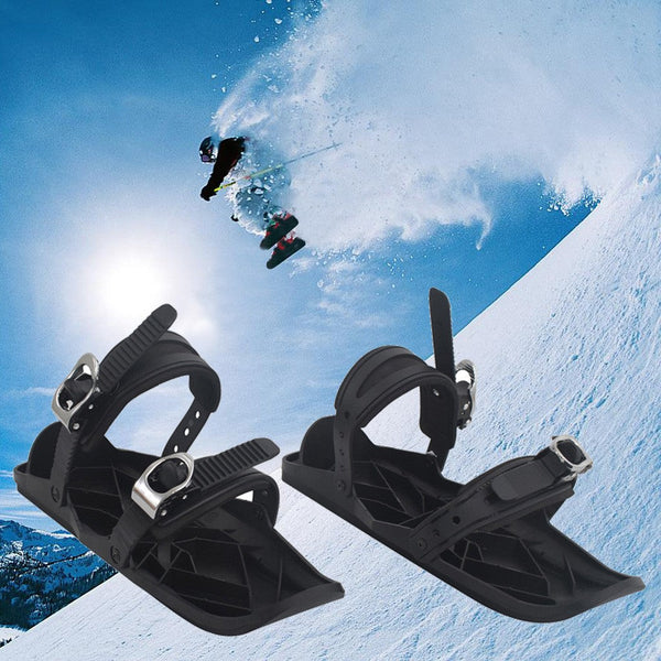 Mini Ski Sled Adjustable Bindings Portable Snow Skates Boots