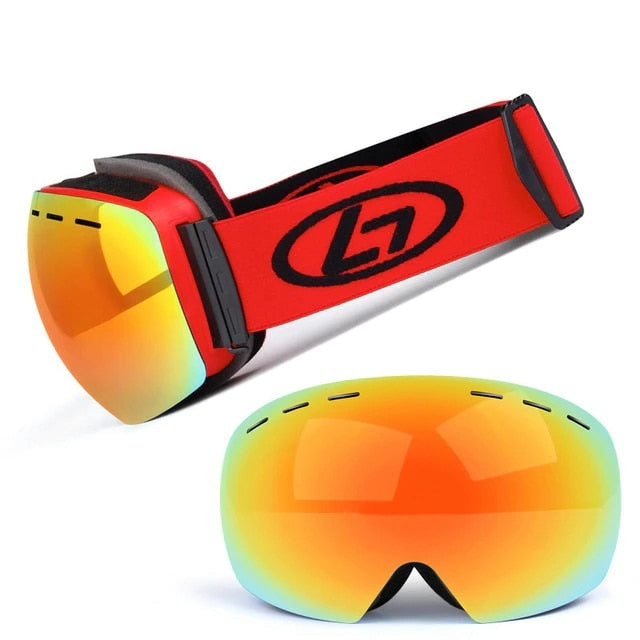 Double Layer Ski Goggles UV Anti Fog Snowboard Eyewear