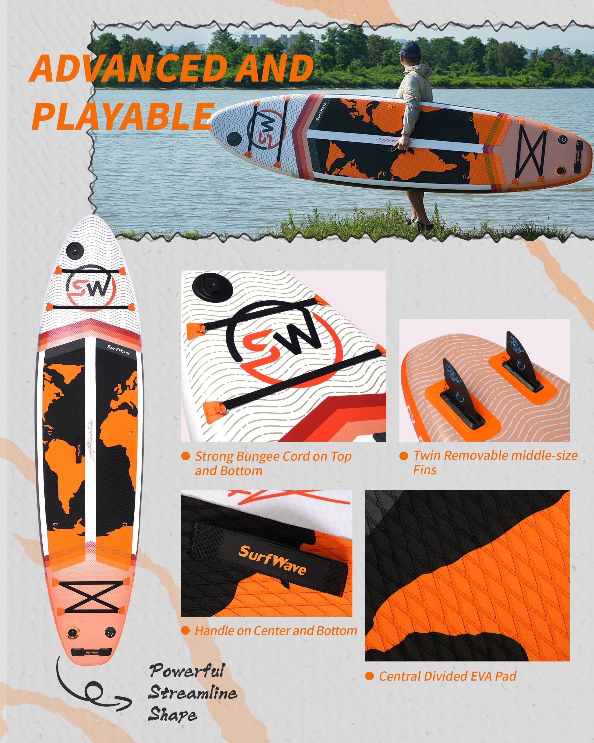 Pro Inflatable SUP Board 11ft All Around Military Grade