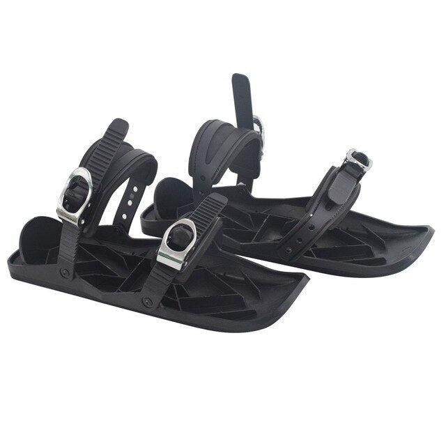 Mini Ski Sled Adjustable Bindings Portable Snow Skates Boots