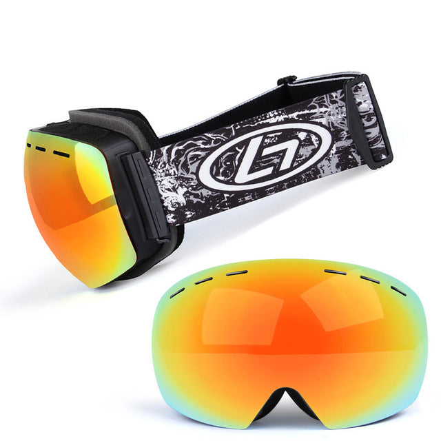Double Layer Ski Goggles UV Anti Fog Snowboard Eyewear