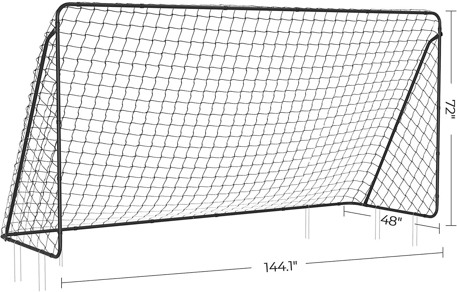Kids Soccer Goal 12x6 Metal Frame PE Net Portable Outdoor