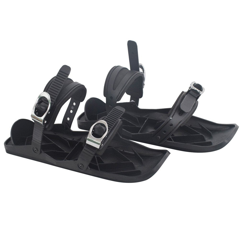 Mini Ski Sled Adjustable Bindings Portable Snow Skates Boots