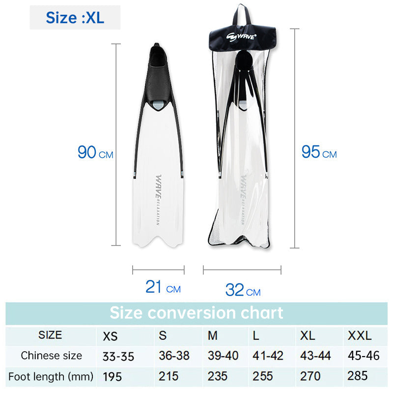 Professional Freediving Long Fins Spearfishing Snorkeling Anti Skid Durable