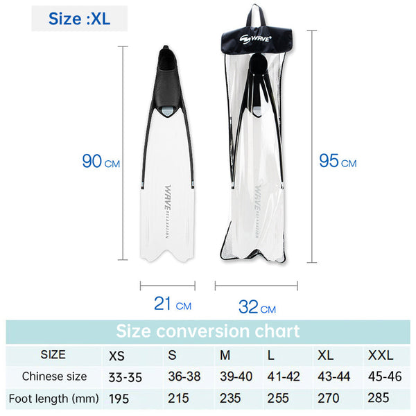 Professional Freediving Long Fins Spearfishing Snorkeling Anti Skid Durable