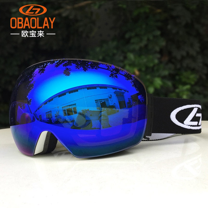 Double Layer Ski Goggles UV Anti Fog Snowboard Eyewear