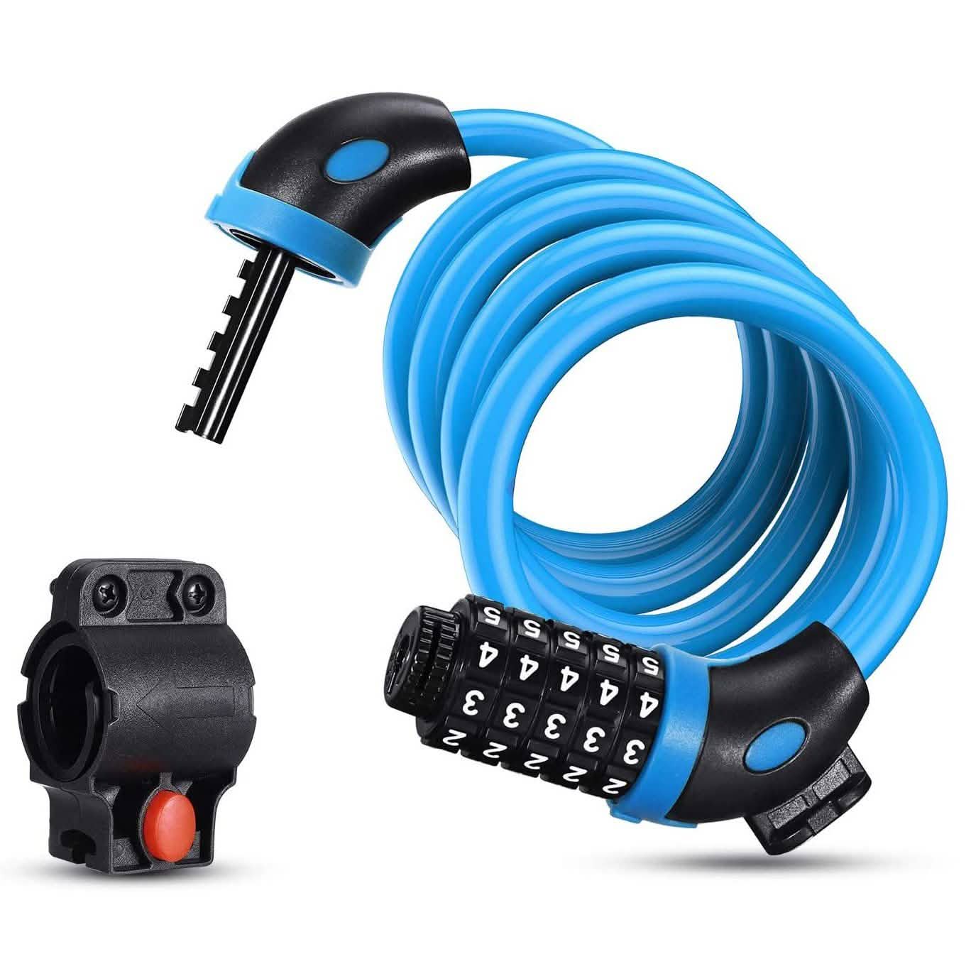 4 Feet 5 Digit Resettable Combination Coiling Bike Chain Lock