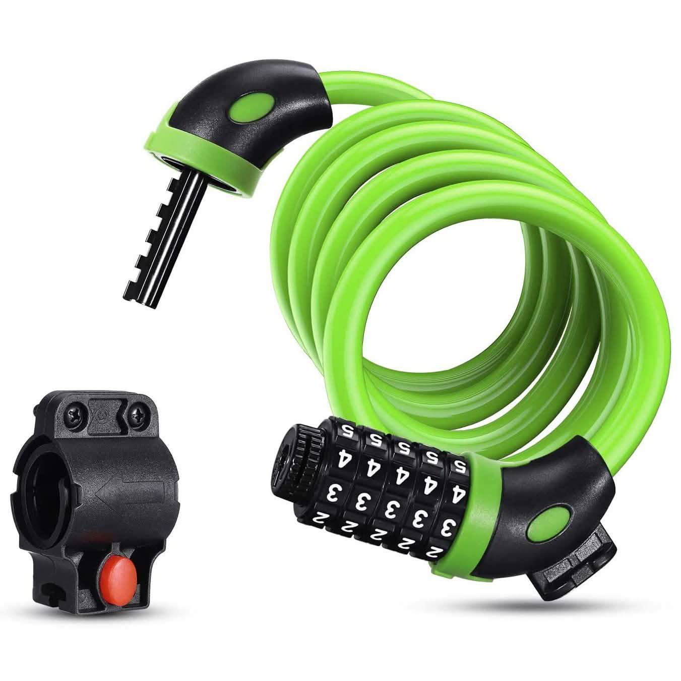4 Feet 5 Digit Resettable Combination Coiling Bike Chain Lock