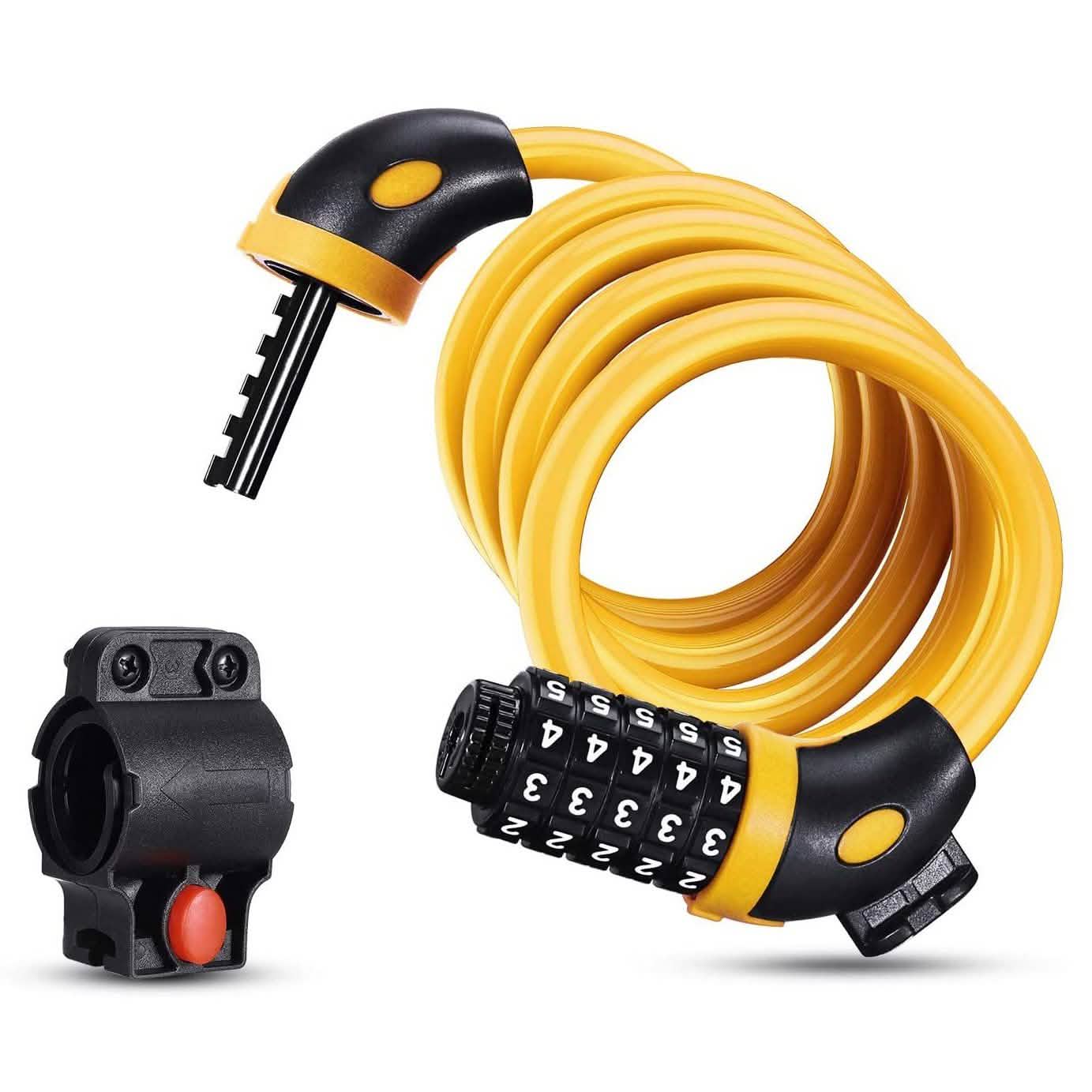 4 Feet 5 Digit Resettable Combination Coiling Bike Chain Lock