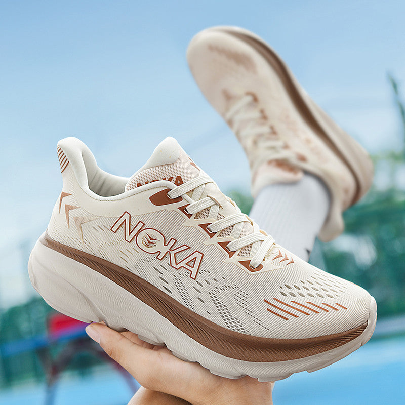 Men’s Breathable Mesh Thick Sole Marathon Outdoor Running Shoes